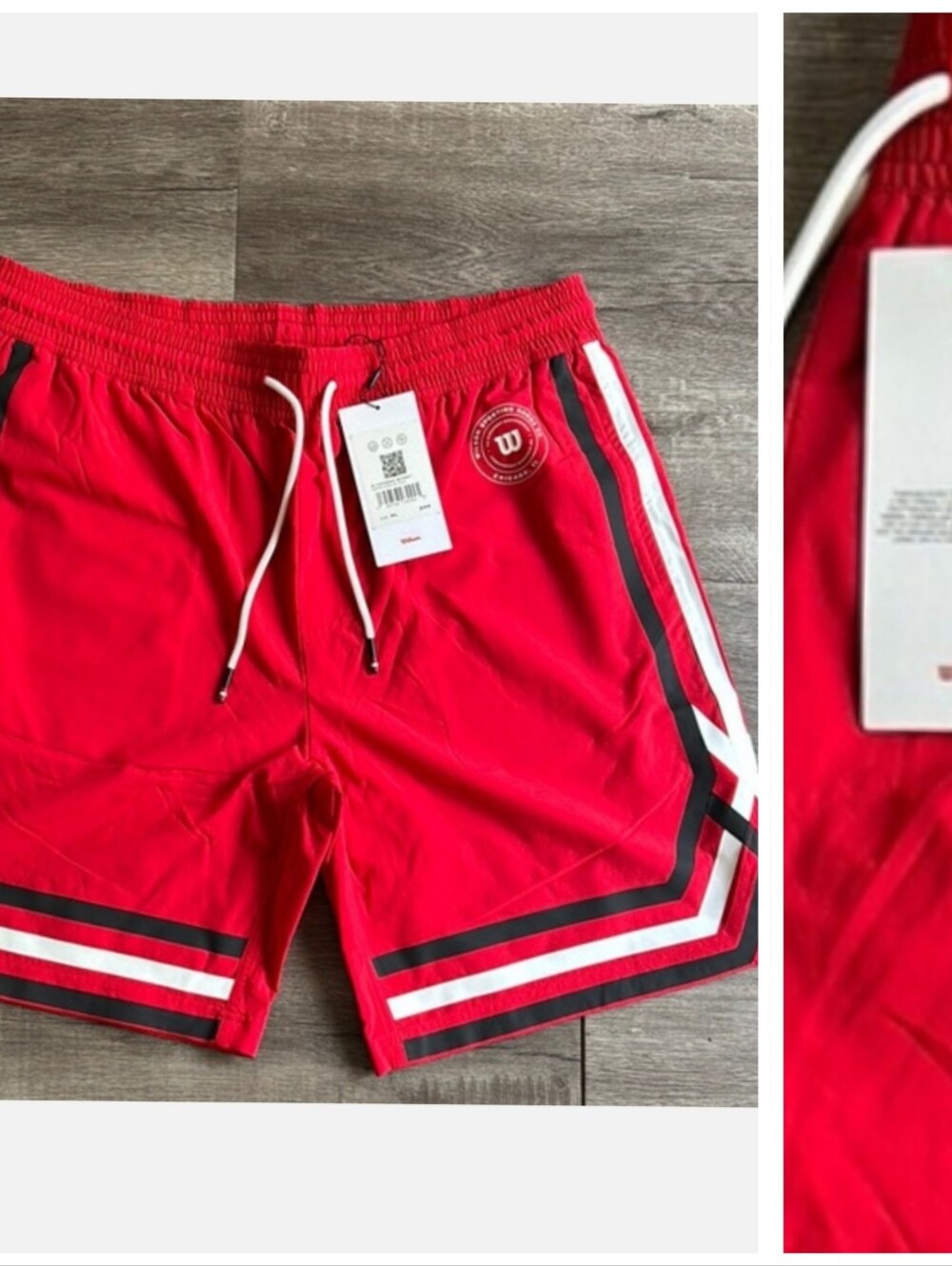 Nwt Wilson Red W Black white Trim Shorts XL